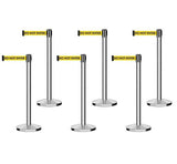 Set of (6) CCW Series RBB - 100 Retractable Belt Barriers - 11 Ft. Belts - Crowd Control Warehouse