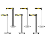 Set of (6) CCW Series RBB - 100 Retractable Belt Barriers - 11 Ft. Belts - Crowd Control Warehouse
