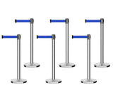 Set of (6) CCW Series RBB - 100 Retractable Belt Barriers - 12 Ft. Belt - Crowd Control Warehouse