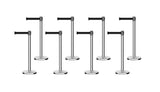 Set of (8) CCW Series Retractable Belt Barriers - 11 Ft. Belts - Crowd Control Warehouse