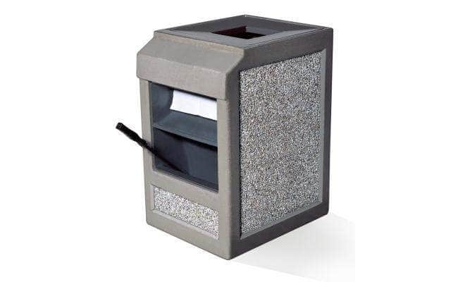 Single Auto Attendant ADA Accessible Cast Aluminum Lid with Storage - 22 Gallon Capacity - Crowd Control Warehouse