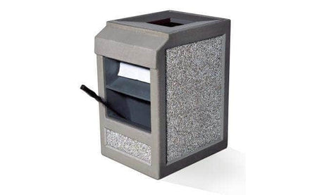 Single Auto Attendant ADA Accessible Cast Aluminum Lid with Storage - 22 Gallon Capacity - Crowd Control Warehouse