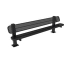 Single Pedestal Park Bench with Back - Circular Pattern - Crowd Control Warehouse