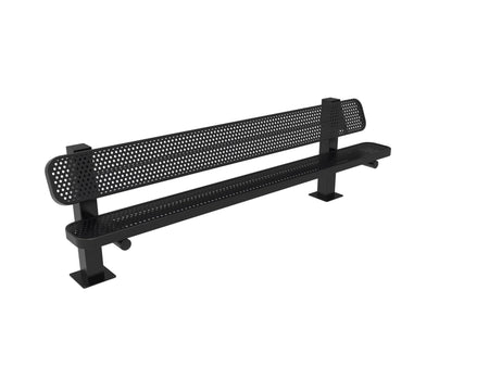 Single Pedestal Park Bench with Back - Circular Pattern - Crowd Control Warehouse