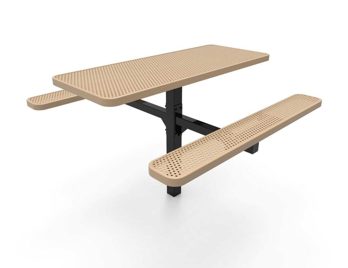 Single Pedestal Picnic Table - Circular Pattern - Inground Mount - 6 Ft. - Crowd Control Warehouse