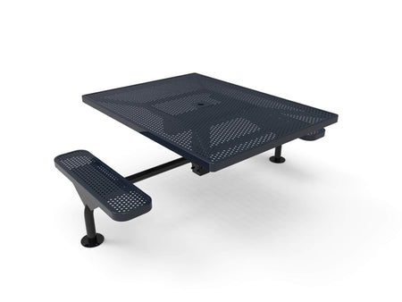 Square Nexus Pedestal Picnic Table with 2 ADA Seats - Circular Pattern - 46 In. - Crowd Control Warehouse