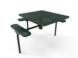 Square Nexus Pedestal Picnic Table with 3 Seats - Circular Pattern - 46 In. - Crowd Control Warehouse