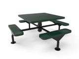 Square Nexus Pedestal Picnic Table with 4 Seats - Circular Pattern - 46 In. - Crowd Control Warehouse