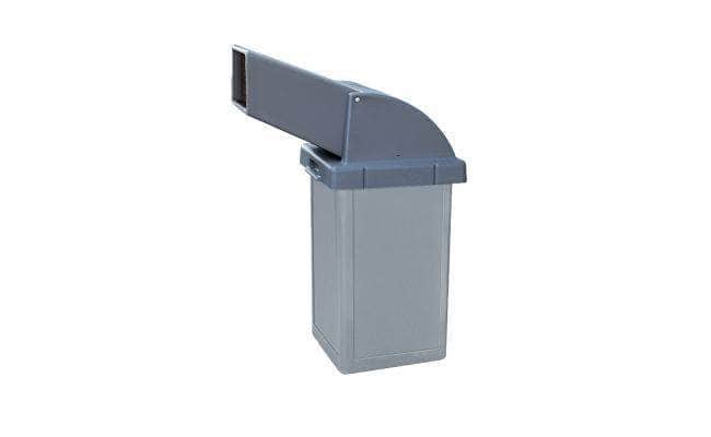 Square Plastic Waste Container with Drive Up Top - 22 Gallon Capacity - Crowd Control Warehouse