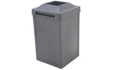 Square Plastic Waste Container with Pitch In Lid - 22 Gallon Capacity - Crowd Control Warehouse