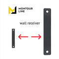 Wall Mounted Retractable Belt Barrier with Removable Plate, Black Steel Metal Case with Magnetic Belt End, 11 ft Belt - Montour Line WM115