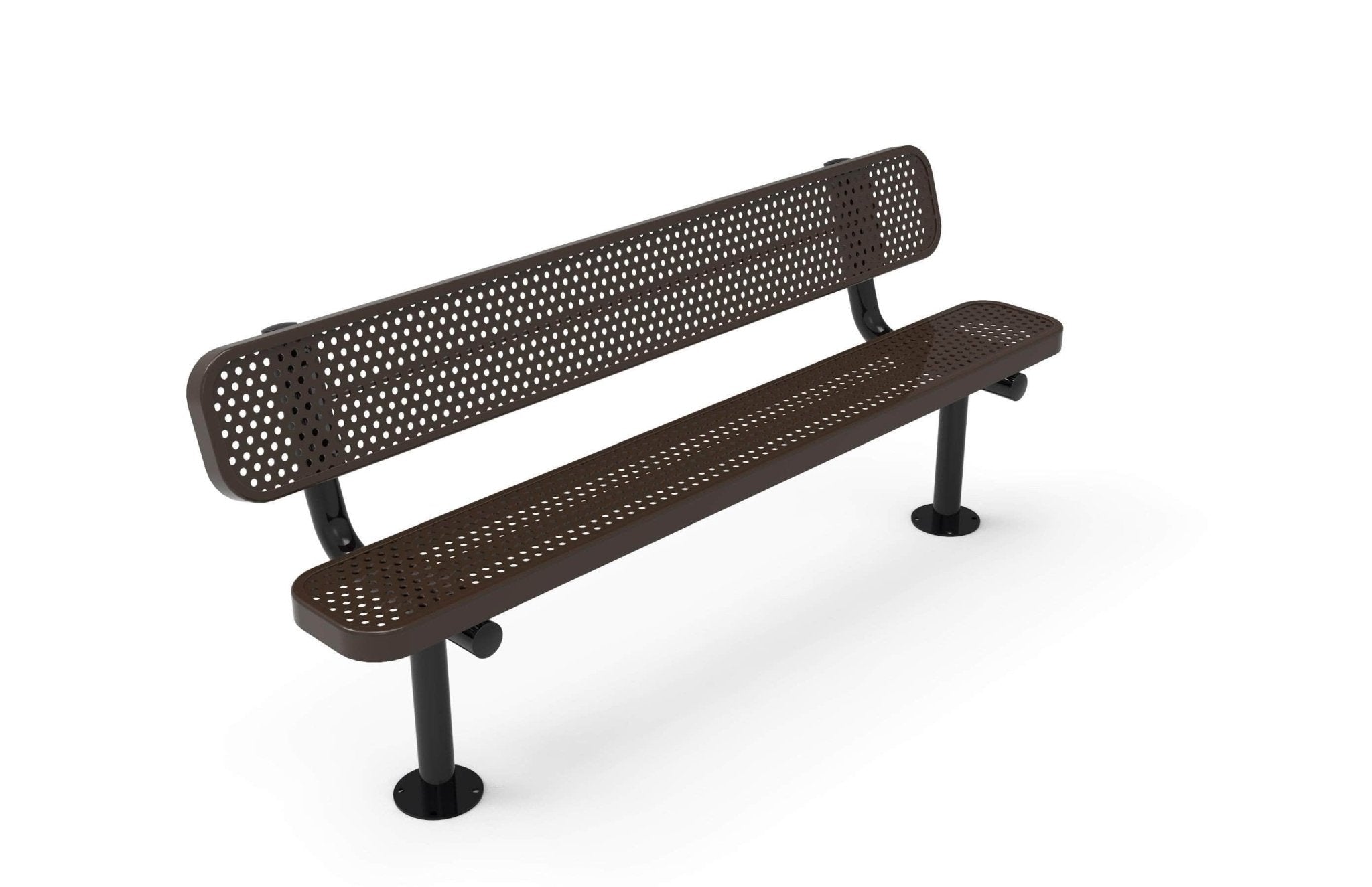 Standard Park Bench with Back - Circular Pattern - Crowd Control Warehouse