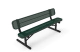 Standard Park Bench with Back - Circular Pattern - Crowd Control Warehouse