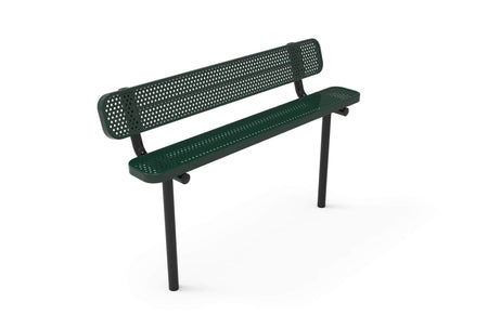 Standard Park Bench with Back - Circular Pattern - Crowd Control Warehouse