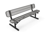 Standard Park Bench with Back - Diamond Pattern - Crowd Control Warehouse
