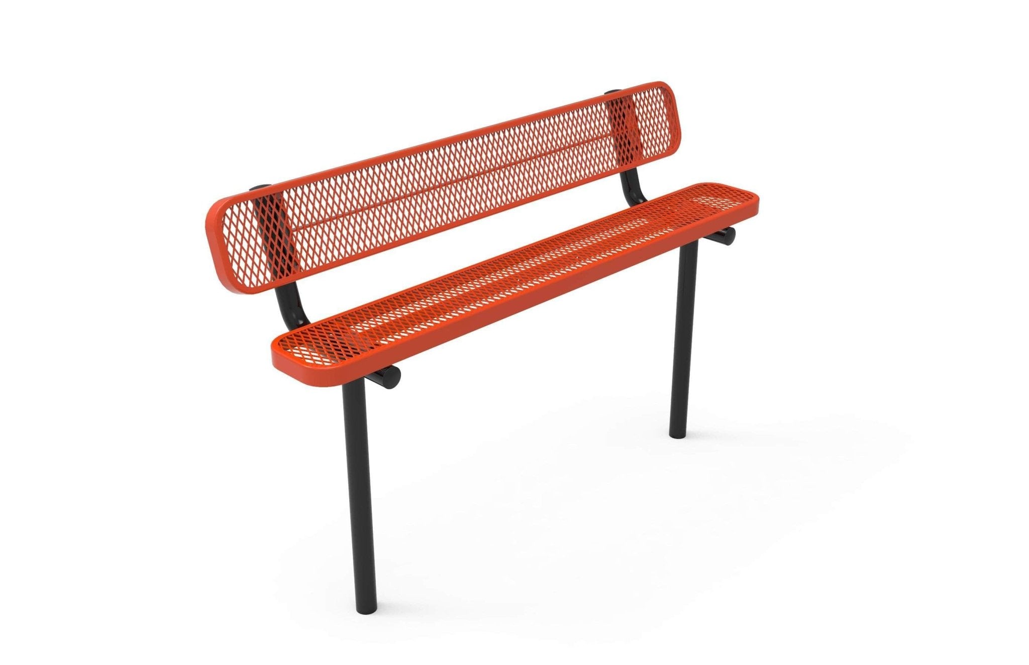 Standard Park Bench with Back - Diamond Pattern - Crowd Control Warehouse