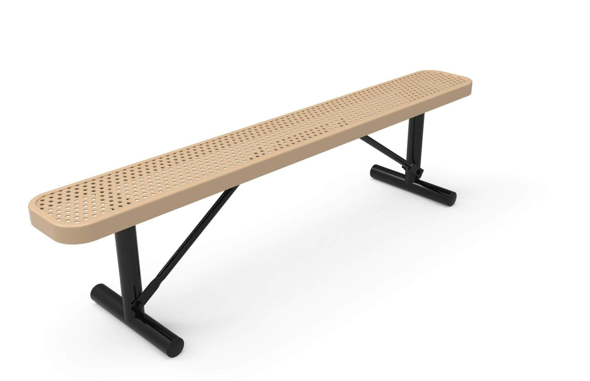 Standard Park Bench without Back - Circular Pattern - Crowd Control Warehouse