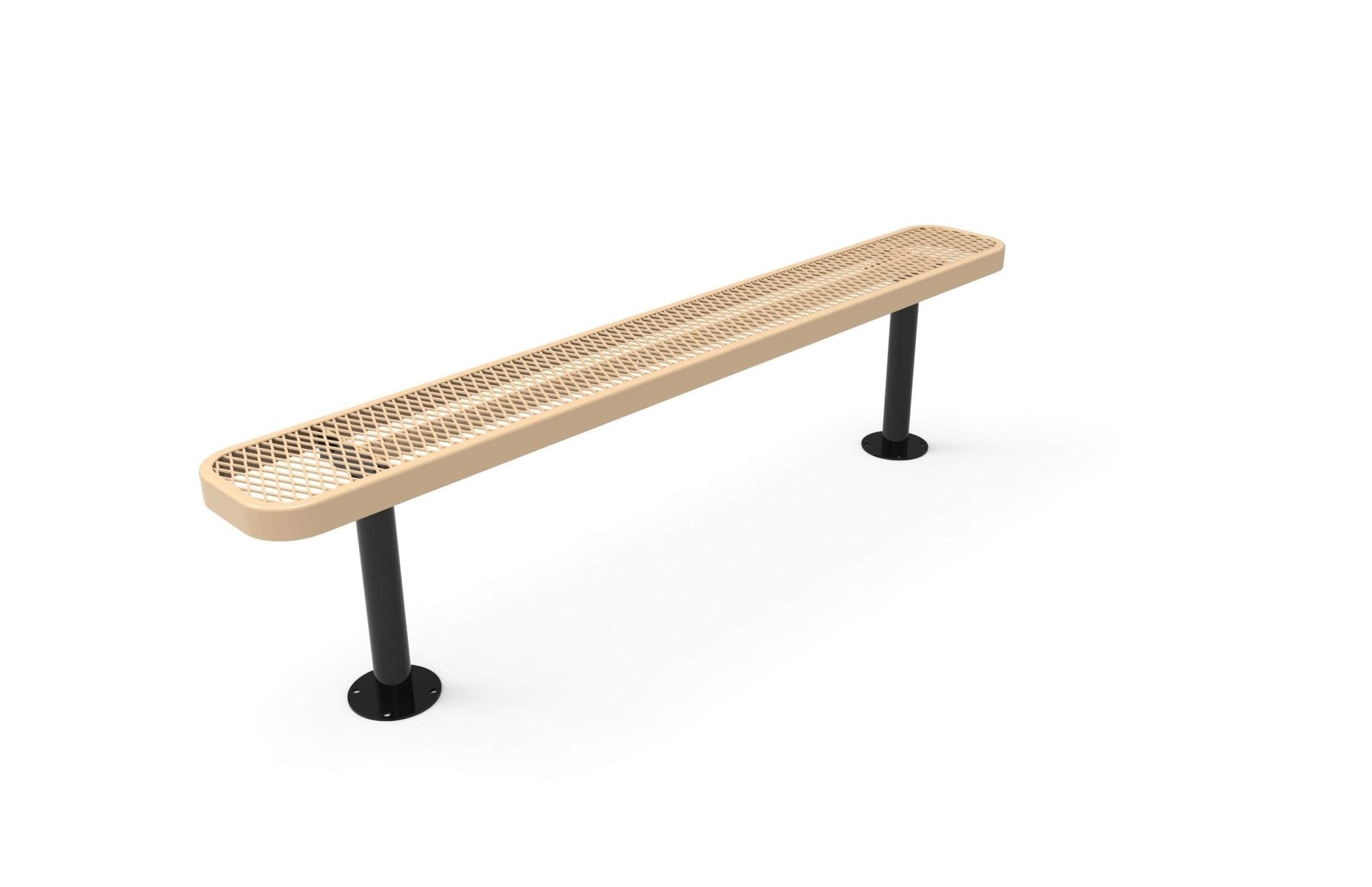 Standard Park Bench without Back - Diamond Pattern - Crowd Control Warehouse