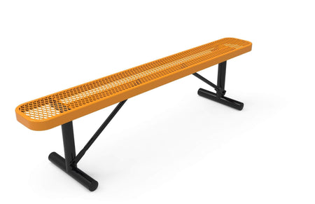 Standard Park Bench without Back - Diamond Pattern - Crowd Control Warehouse