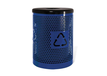 Trash Receptacle with Recycling Logo - 32 Gallon Capacity