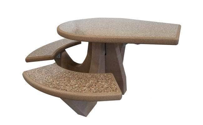 Three Bench ADA Accessible Round Concrete Picnic Table - Crowd Control Warehouse