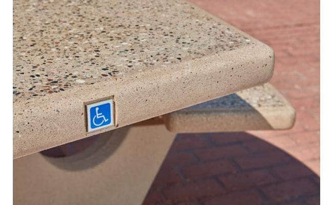 Three Bench ADA Accessible Round Concrete Picnic Table - Crowd Control Warehouse