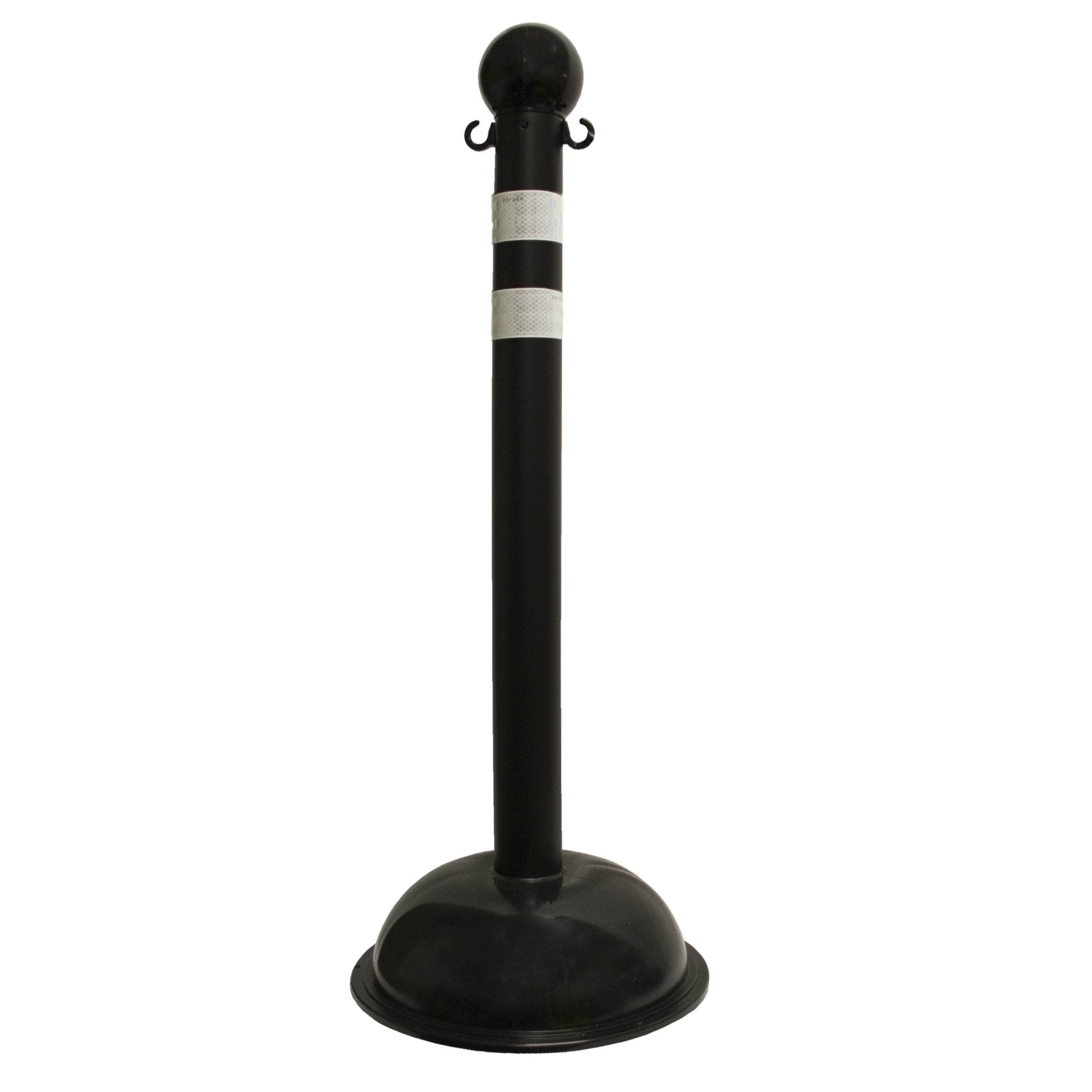 Traffic Control Plastic Stanchion with DOT Reflective Stripes - Crowd Control Warehouse