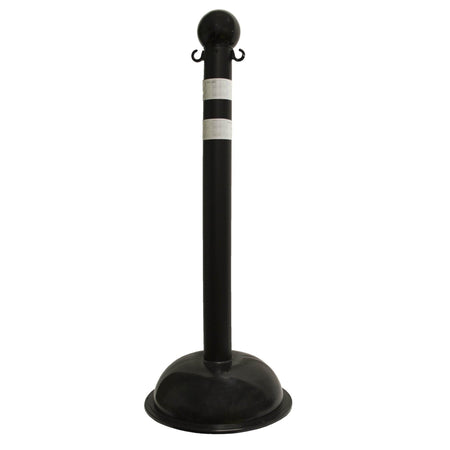 Traffic Control Plastic Stanchion with DOT Reflective Stripes - Crowd Control Warehouse