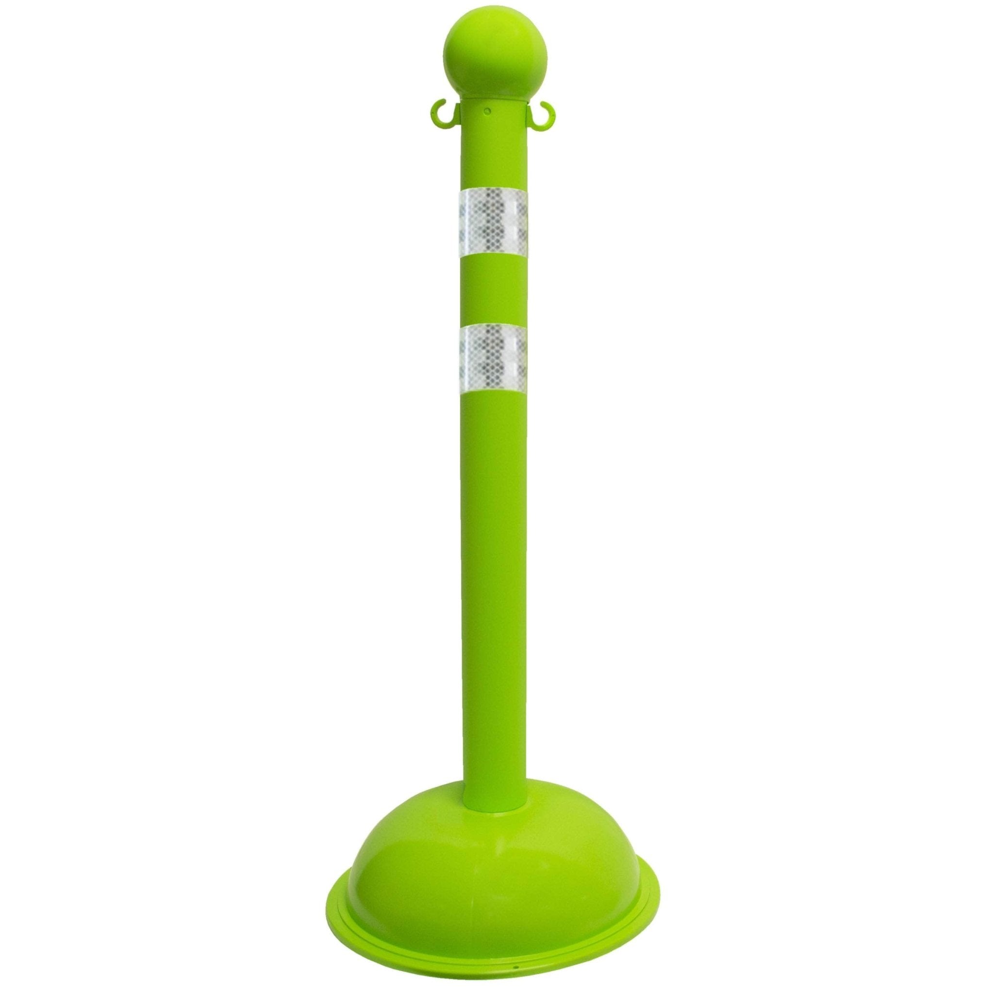 Traffic Control Plastic Stanchion with DOT Reflective Stripes - Crowd Control Warehouse