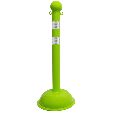 Traffic Control Plastic Stanchion with DOT Reflective Stripes - Crowd Control Warehouse