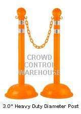 Traffic Control Plastic Stanchion with DOT Reflective Stripes - Crowd Control Warehouse