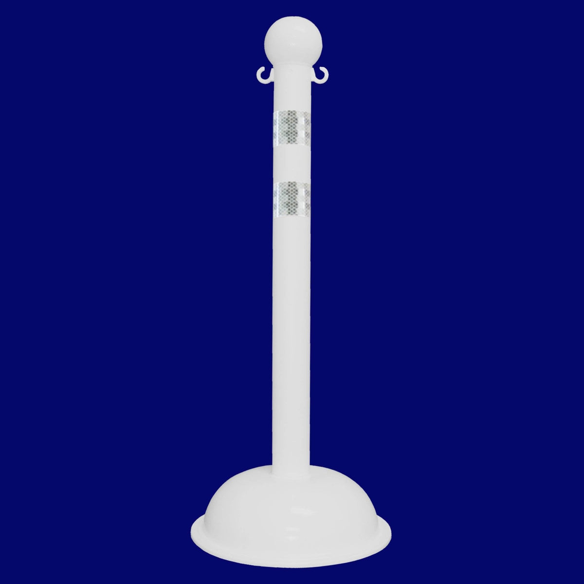 Traffic Control Plastic Stanchion with DOT Reflective Stripes - Crowd Control Warehouse