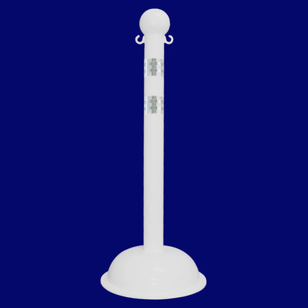 Traffic Control Plastic Stanchion with DOT Reflective Stripes - Crowd Control Warehouse
