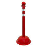 Traffic Control Plastic Stanchion with DOT Reflective Stripes - Crowd Control Warehouse