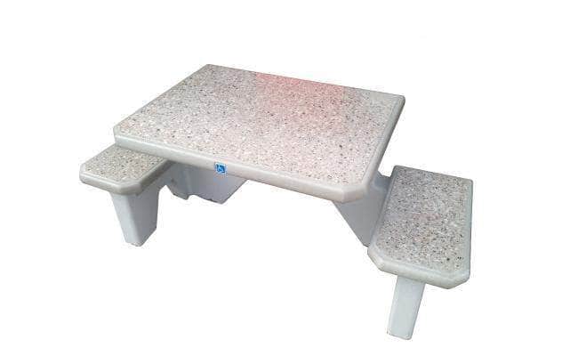Two Bench ADA Accessible Square Concrete Picnic Table - Crowd Control Warehouse