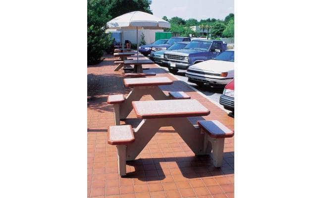 Two Bench ADA Accessible Square Concrete Picnic Table - Crowd Control Warehouse