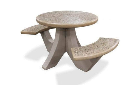Two Bench Seat Round Concrete Picnic Table - Crowd Control Warehouse
