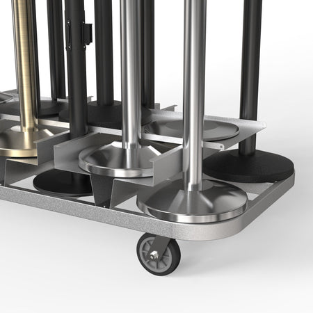 Vertical Stanchion Storage Cart, 18 Post - Montour Line - Crowd Control Warehouse