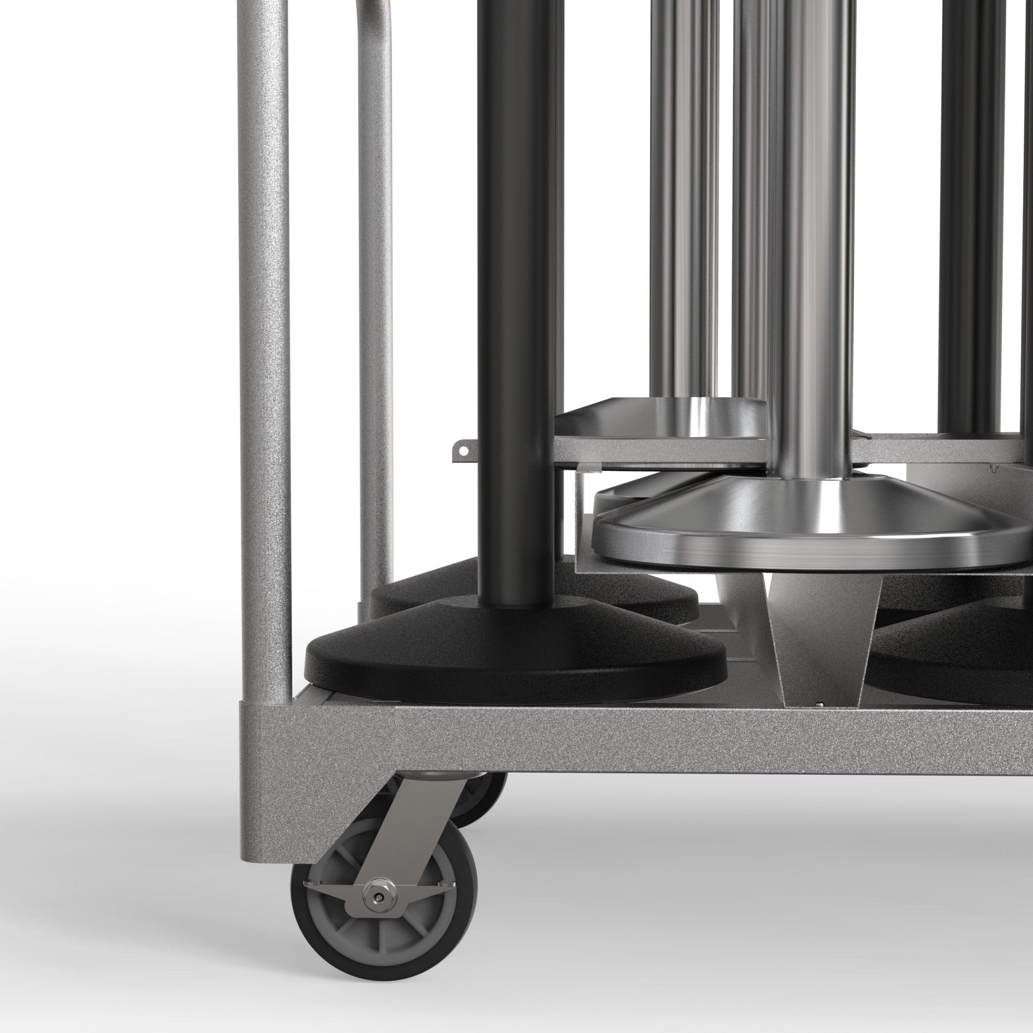 Vertical Stanchion Storage Cart, 18 Post - Montour Line - Crowd Control Warehouse