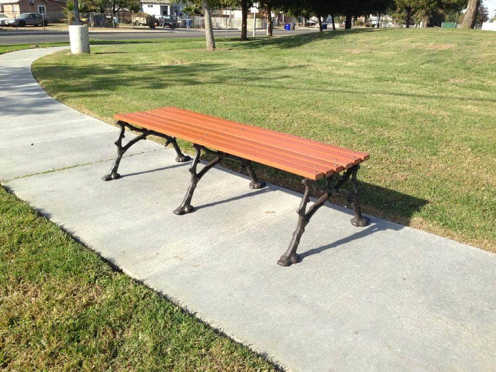 Vines Wood Backless Park Bench - 48 In. - Crowd Control Warehouse