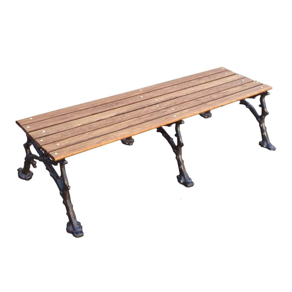 Vines Wood Backless Park Bench - 60 In. - Crowd Control Warehouse