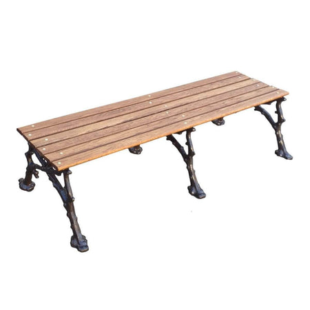 Vines Wood Backless Park Bench - 80 In. - Crowd Control Warehouse