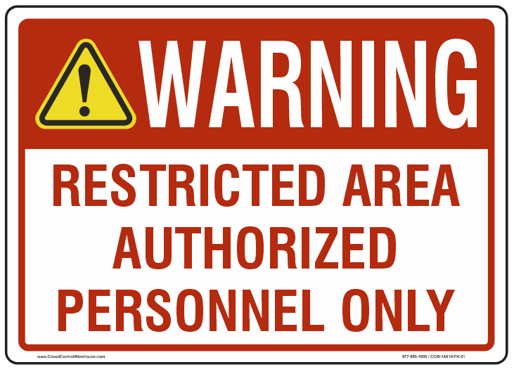 Warning Sign for Expandable Barriers - Crowd Control Warehouse