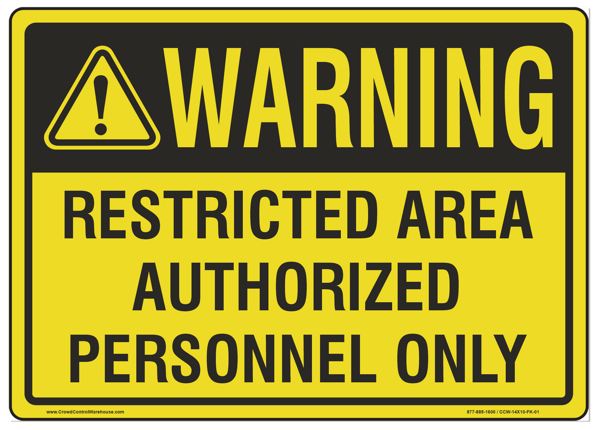 Warning Sign for Expandable Barriers - Crowd Control Warehouse