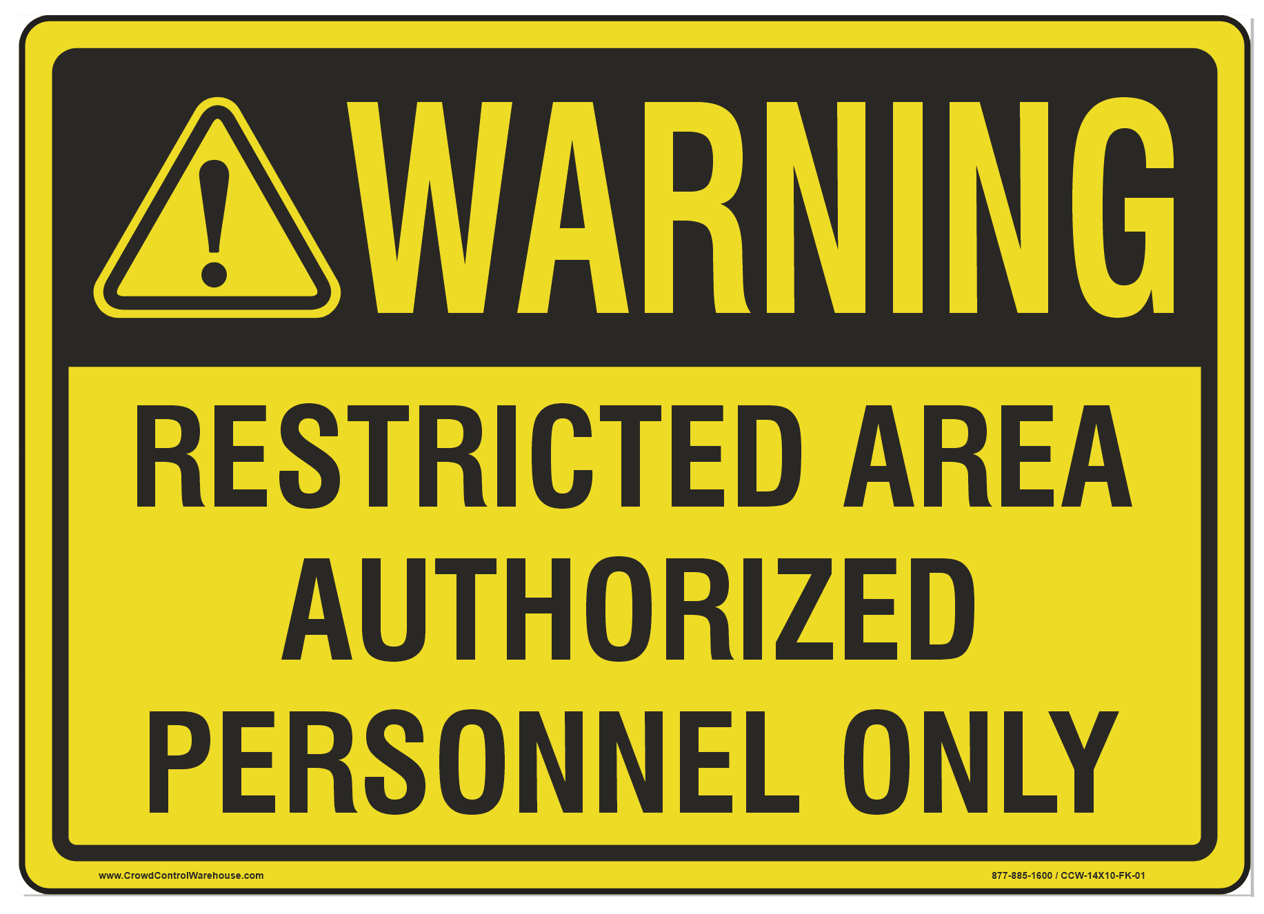 Warning Sign for Expandable Barriers - Crowd Control Warehouse