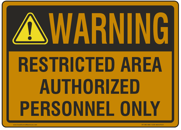 Warning Sign for Expandable Barriers - Crowd Control Warehouse