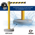 Retractable Belt Barrier Stanchion, Water Fillable Base, Red PVC Plastic Post, 13 Ft  Belt - Montour Line MSH630