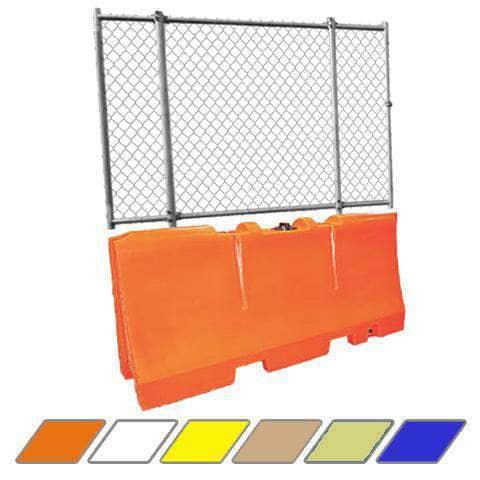 Water/Sand Fillable Jersey Barrier with Fencing Option - 32 in. H x 72 in. L x 18 in. W, 70 lbs - Crowd Control Warehouse