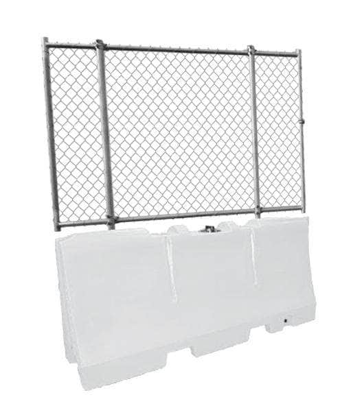 Water/Sand Fillable Jersey Barrier with Fencing Option - 32 in. H x 72 in. L x 18 in. W, 70 lbs - Crowd Control Warehouse