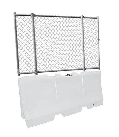 Water/Sand Fillable Jersey Barrier with Fencing Option - 32 in. H x 72 in. L x 18 in. W, 70 lbs - Crowd Control Warehouse